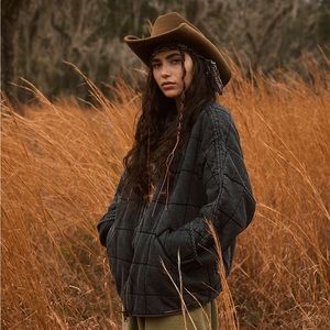 Dolman Quilted Knit Jacket- Free People Faded black  jacket. Size S.